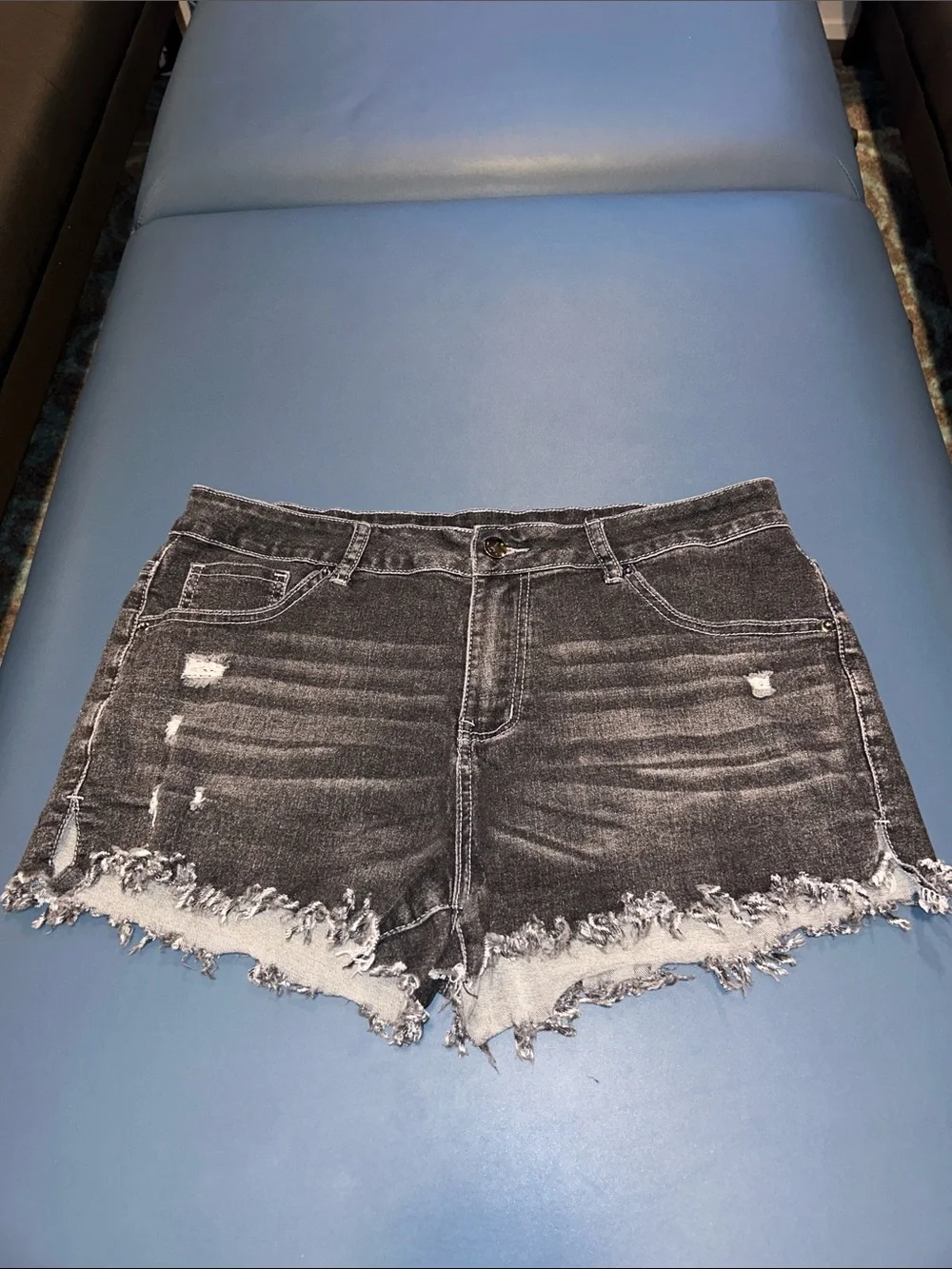 Distressed Black Denim Women’s Shorts